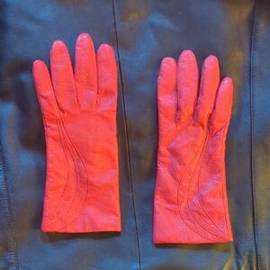 Fownes Red Leather Gloves